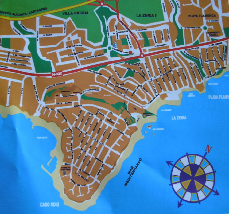 Cabo Roig Spain Map Map Of Cabo Roig - Cabo Roig, Costa Blanca, Spain